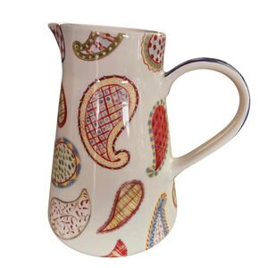 MacKenzie Childs 10 Cup CARNABY Pitcher Paisley Print